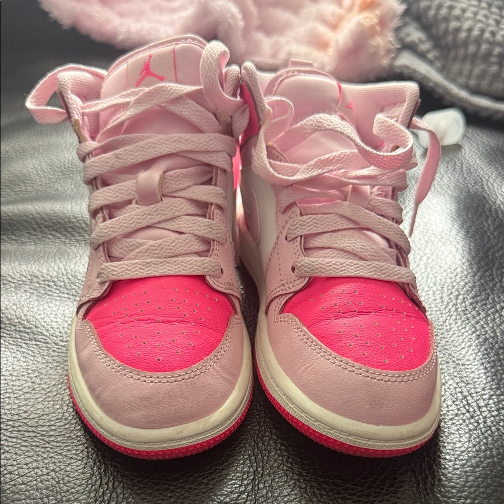 Jordan Kids Pink and Hot Pink Sneakers